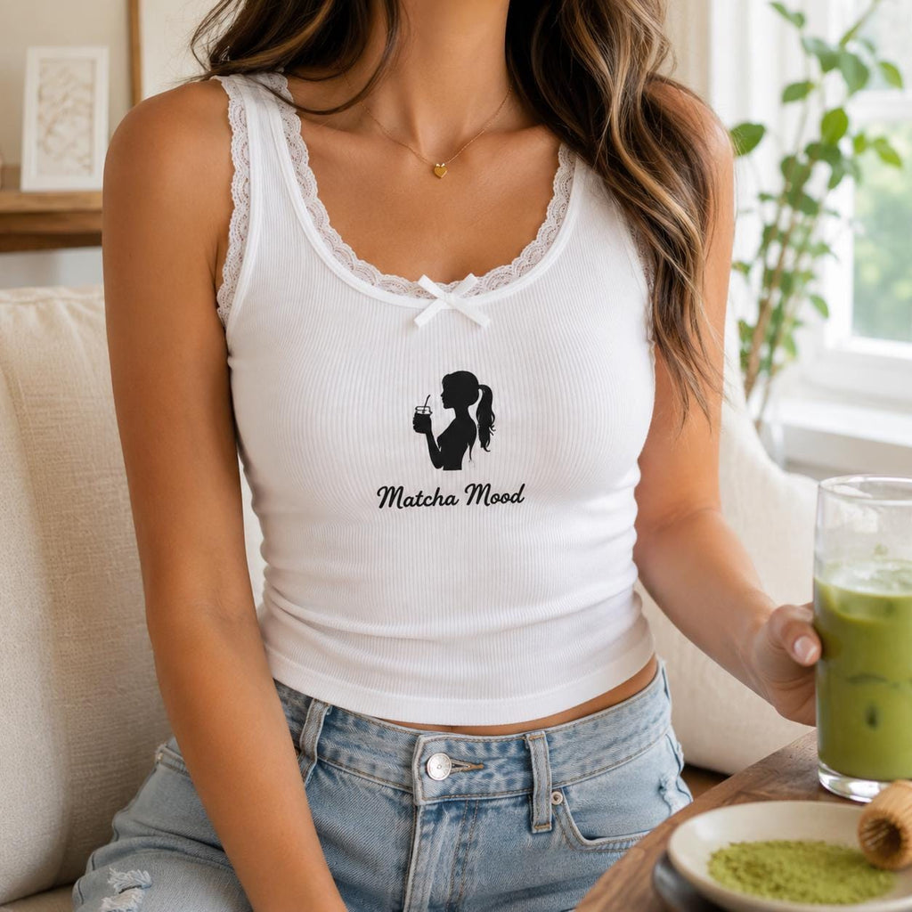 Custom Girl Hobby Embroidered Tank Top, Personalized Lace Cami, Book Matcha Pilates Coffee Beach Shirt Gift
