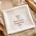 Recipe Keepsake Embroidered Handkerchief, Personalized Grandma Gift, Custom Baking Hanky, Made With Love Satin Keepsake