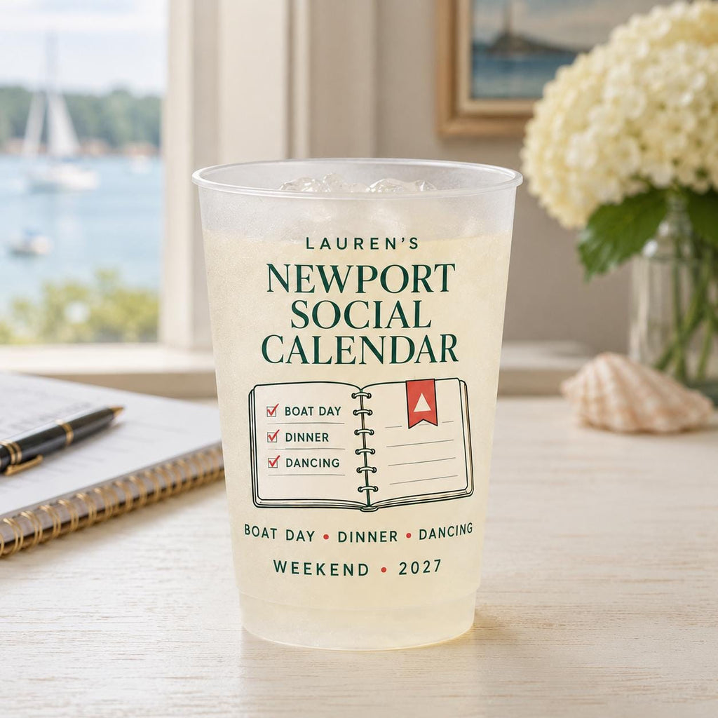 Personalized Coastal Bachelorette Frosted Cups, Newport Harbor Bach Party Cups, Custom Bride Weekend Favors, Nautical Girls Trip Drinkware