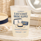 Personalized Coastal Bachelorette Frosted Cups, Newport Harbor Bach Party Cups, Custom Bride Weekend Favors, Nautical Girls Trip Drinkware