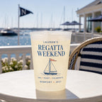 Personalized Coastal Bachelorette Frosted Cups, Newport Harbor Bach Party Cups, Custom Bride Weekend Favors, Nautical Girls Trip Drinkware