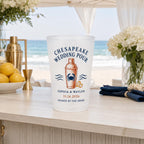 Personalized Crab Wedding Frosted Cups, Coastal Wedding Party Cups, Custom Beach Reception Favors, Bayfront Cocktail Hour Cups