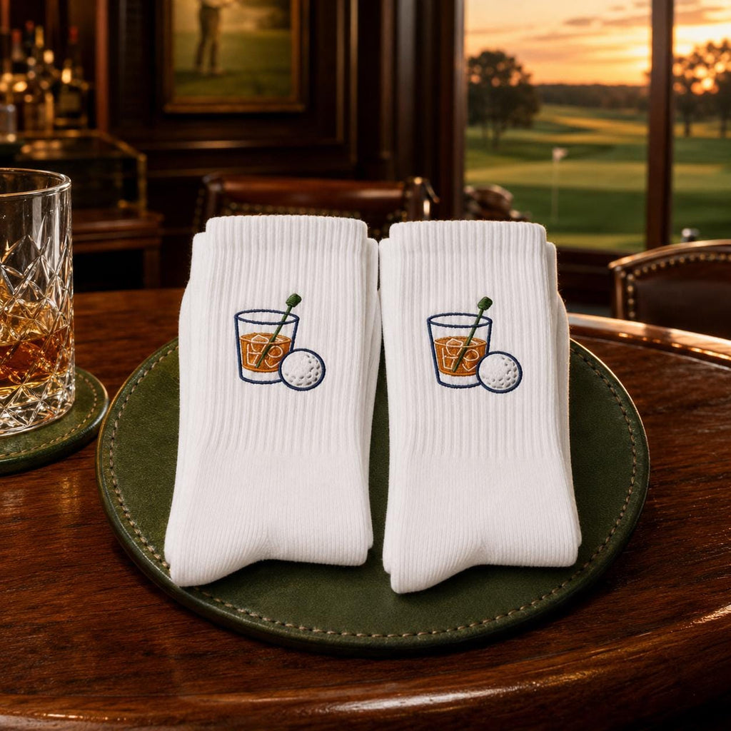 Personalized Golf Socks 3 Pack, Custom Initial Embroidered Crew Socks, Build Your Own Golf Gift for Dad Husband Grandpa Golfer
