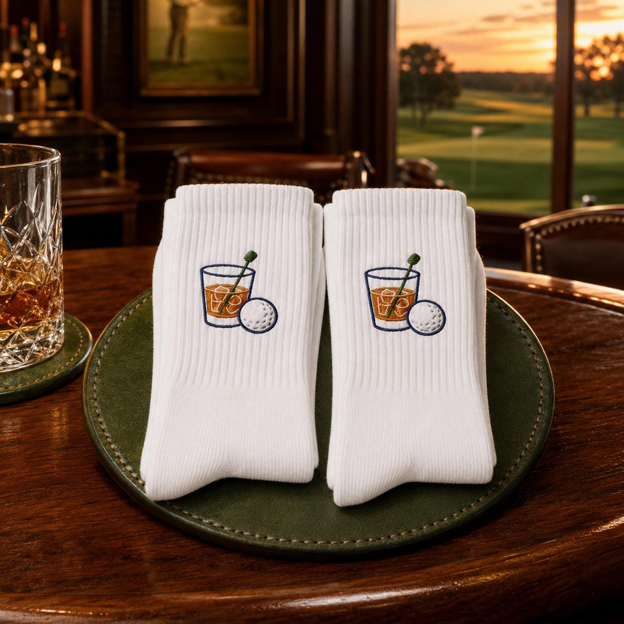 Personalized Golf Socks 3 Pack, Custom Initial Embroidered Crew Socks, Build Your Own Golf Gift for Dad Husband Grandpa Golfer