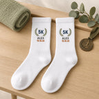 Personalized Race Finisher Embroidered Socks, Custom Marathon 26.2 Half Marathon 13.1 5K 10K Runner Gift with Name and Date
