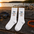 Personalized Race Finisher Embroidered Socks, Custom Marathon 26.2 Half Marathon 13.1 5K 10K Runner Gift with Name and Date
