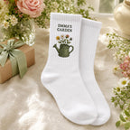 Personalized Garden Embroidered Socks, Custom Name Gardener Gift, Garden Lover Socks, Plant Mom Gift, Gardening Club Socks