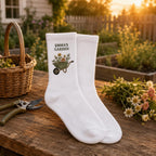 Personalized Garden Embroidered Socks, Custom Name Gardener Gift, Garden Lover Socks, Plant Mom Gift, Gardening Club Socks