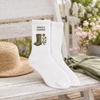 Personalized Garden Embroidered Socks, Custom Name Gardener Gift, Garden Lover Socks, Plant Mom Gift, Gardening Club Socks