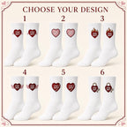 Personalized Heart Embroidered Socks, Custom Secret Message Socks, Valentine Gift for Her, Galentine Best Friend Gift