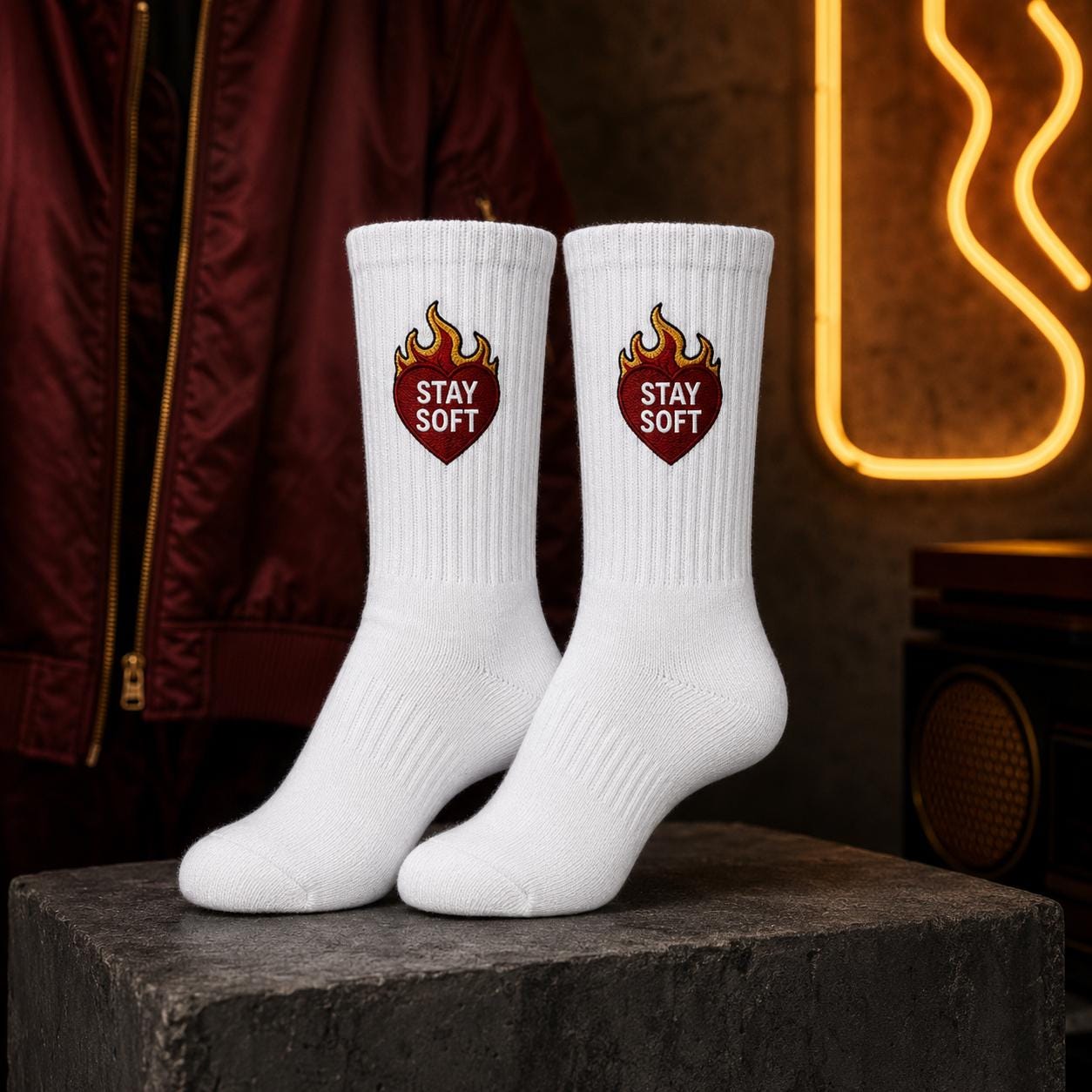 Personalized Heart Embroidered Socks, Custom Secret Message Socks, Valentine Gift for Her, Galentine Best Friend Gift