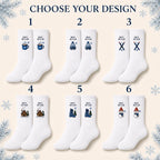 Personalized Ski Club Embroidered Socks, Custom Name Apres Ski Gift, Ski Trip Socks, Winter Cabin Gift, Snow Vacation Group Gift