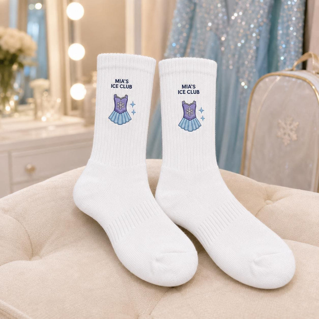 Personalized Ice Skating Embroidered Socks, Custom Figure Skater Gift, Skating Coach Gift, Ice Rink Team Socks
