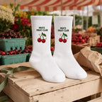 Personalized Fruit Embroidered Socks, Custom Name Summer Fruit Club Socks, Citrus Lover Gift, Farmers Market Gift, Group Socks