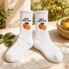 Personalized Fruit Embroidered Socks, Custom Name Summer Fruit Club Socks, Citrus Lover Gift, Farmers Market Gift, Group Socks