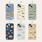 Fishing Phone Case, Colorful Fish iPhone Case, Trout Lake Life Case, Ocean Fish Pattern Phone Cover, Angler Gift