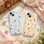 Strawberry Bow Phone Case, Pink Striped Floral iPhone Case, Cute Coquette Summer Phone Cover, Girly Gift for Her
