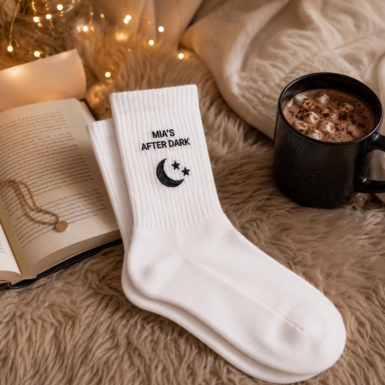 Personalized After Dark Embroidered Socks, Custom Night Out Club Socks, Bachelorette Party Gift, Birthday Girls Night Favors
