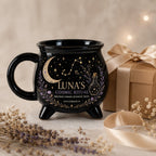Personalized Zodiac Cauldron Mug, Custom Cosmic Ritual Mug, Scorpio Astrology Gift, Celestial Witchy Coffee Cup