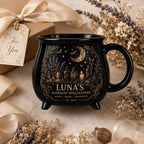 Personalized Midnight Spellkeeper Cauldron Mug, Custom Witch Book Lover Gift, Gothic Apothecary Coffee Cup