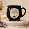 Personalized Potion Workshop Cauldron Mug, Custom Name Witchy Apothecary Cup, Gothic Halloween Gift