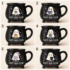 Personalized Cozy Boo Club Cauldron Mug, Cute Ghost Halloween Mug, Custom Name Spooky Gift