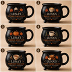 Personalized Fall Drink Cauldron Mug, Custom Autumn Cocoa Coffee Tea Cider Mug, Cozy Seasonal Gift