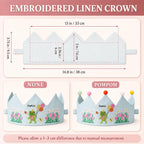 Personalized Axolotl Birthday Crown, Embroidered Linen-Look Crown, Custom Name First Birthday Hat, Underwater Baby Keepsake