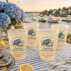 Personalized Coastal Reunion Frosted Cups, Custom Family Reunion Party Cups, Seaside Weekend Favors, Beach House Gathering Cups