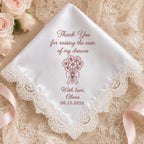 Mother In Law Embroidered Handkerchief, Thank You for Raising the Man of My Dreams, Personalized Wedding Hanky Gift