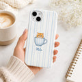 Custom Cat Phone Case, Personalized Orange Tabby Kitten Case, Cute Blue Stripe Pet Lover Gift, Cat Mom Phone Cover