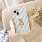 Custom Cat Phone Case, Personalized Orange Tabby Kitten Case, Cute Blue Stripe Pet Lover Gift, Cat Mom Phone Cover
