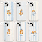 Custom Cat Phone Case, Personalized Orange Tabby Kitten Case, Cute Blue Stripe Pet Lover Gift, Cat Mom Phone Cover