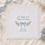 Custom Embroidered Wedding Handkerchief, Personalized Happy Tears Hanky, Bridal Bouquet Keepsake Gift For Bride Mom