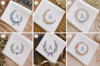 Custom Monogram Embroidered Handkerchief, Personalized Initial Floral Wedding Hanky, Bridal Happy Tears Keepsake Gift