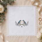 Custom Embroidered Handkerchief, Personalized Bird Symbol Wedding Hanky, Memorial Cardinal Happy Tears Gift