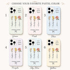 Custom Birth Flower Phone Case, Grandma’s Garden Personalized Name Case, Family Flower iPhone Cover, Gift for Mom Grandma