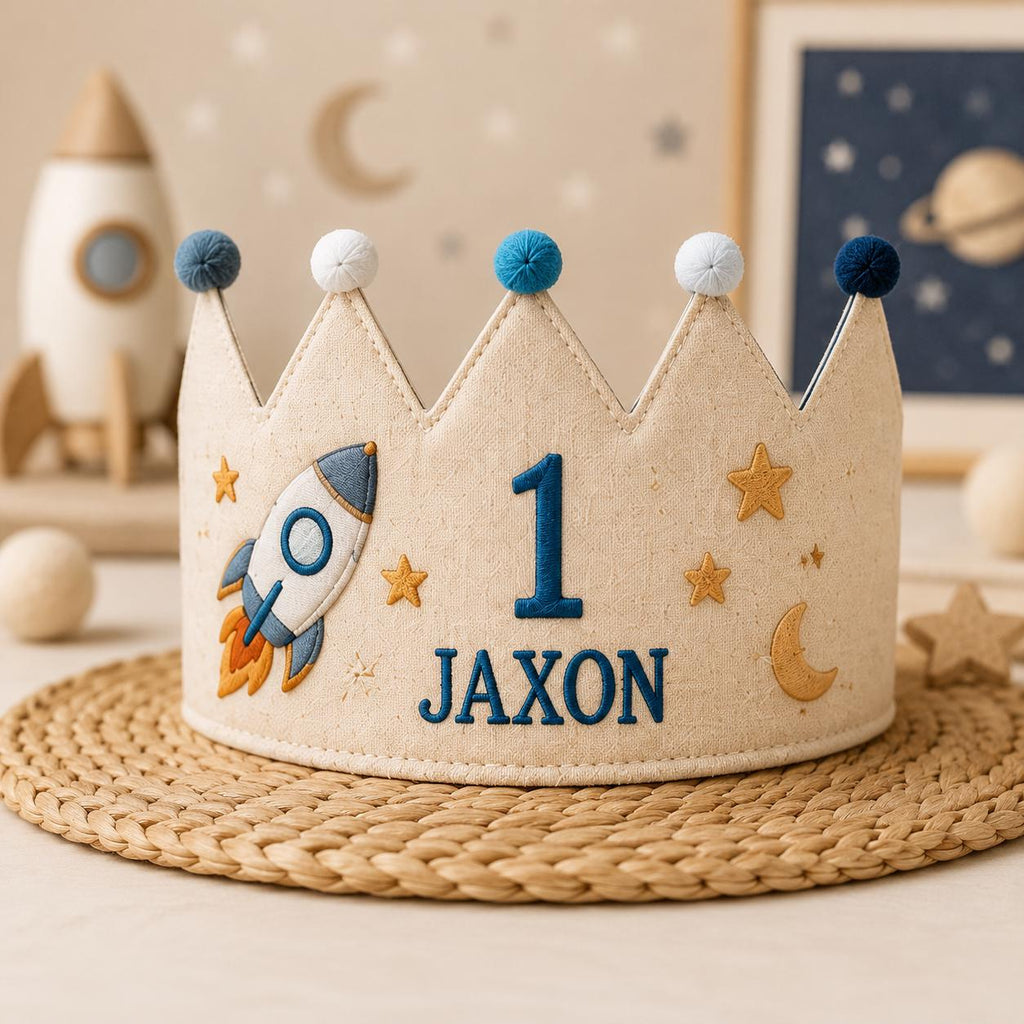 Personalized Pumpkin Birthday Crown, Embroidered Fall Crown, Custom Name Little Pumpkin First Birthday Hat