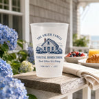 Personalized Coastal Reunion Frosted Cups, Custom Family Reunion Party Cups, Seaside Weekend Favors, Beach House Cups