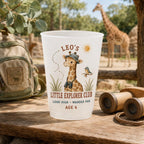 Personalized Kids Animal Frosted Cups, Little Explorer Birthday Party Cups, Custom Name Safari Favors, Jungle Party Drinkware