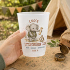 Personalized Kids Animal Frosted Cups, Little Explorer Birthday Party Cups, Custom Name Safari Favors, Jungle Party Drinkware