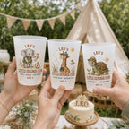 Personalized Kids Animal Frosted Cups, Little Explorer Birthday Party Cups, Custom Name Safari Favors, Jungle Party Drinkware