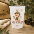 Personalized Kids Animal Frosted Cups, Little Explorer Birthday Party Cups, Custom Name Safari Favors, Jungle Party Drinkware