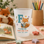 Personalized Animal Alphabet Frosted Cups, Custom Name Kids ABC Cup, Preschool Learning Gift, Daycare Birthday Party Favor