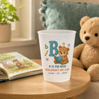 Personalized Animal Alphabet Frosted Cups, Custom Name Kids ABC Cup, Preschool Learning Gift, Daycare Birthday Party Favor