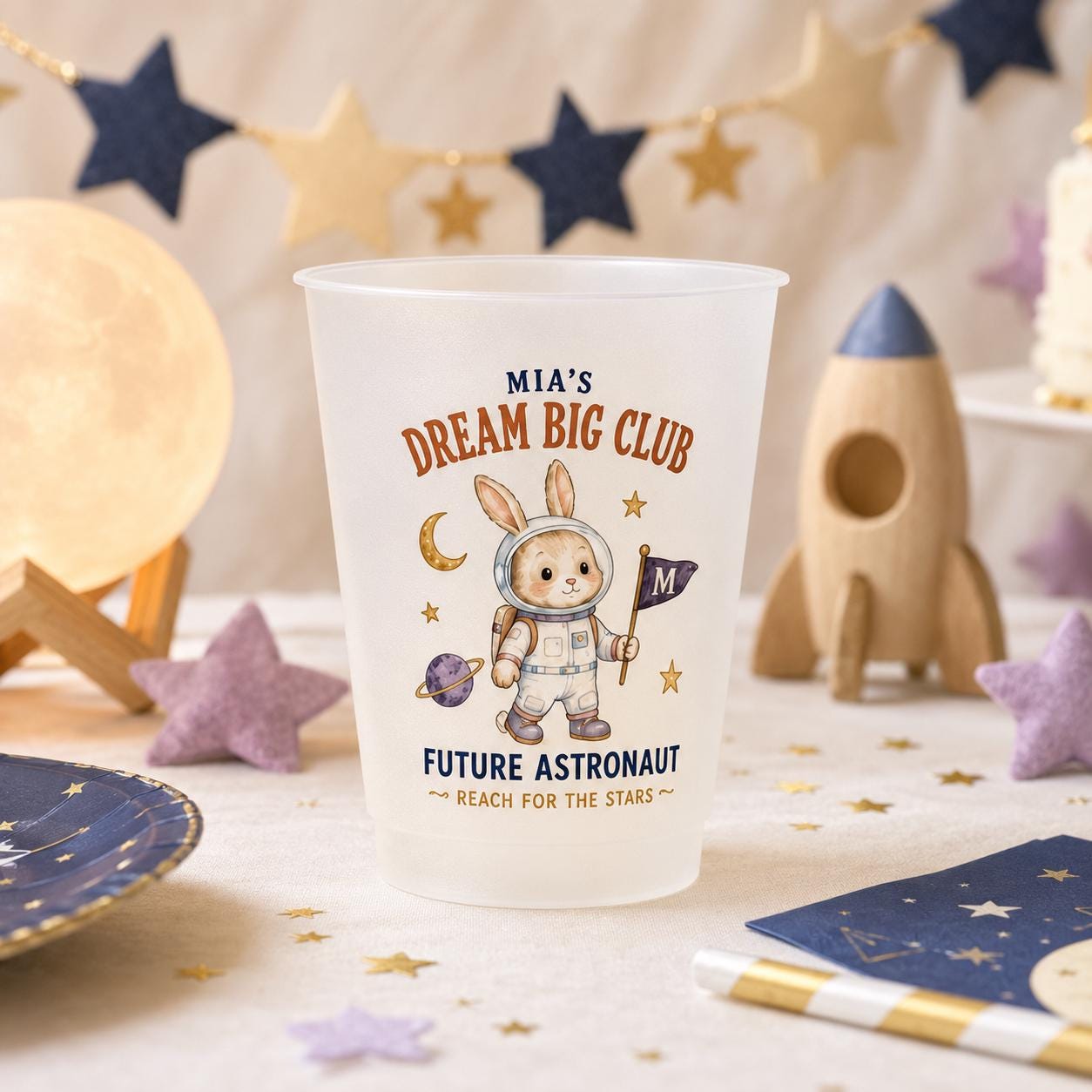 Personalized Kids Career Frosted Cups, Dream Big Animal Cup, Custom Name Birthday Party Favor, Preschool Graduation Gift