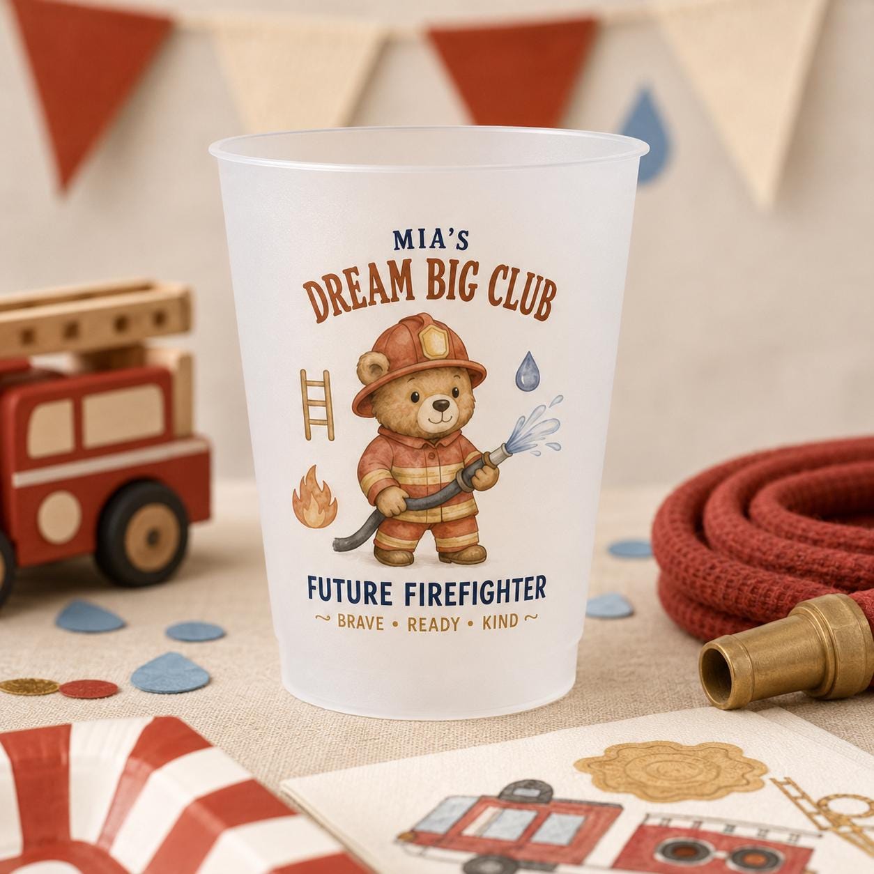 Personalized Kids Career Frosted Cups, Dream Big Animal Cup, Custom Name Birthday Party Favor, Preschool Graduation Gift
