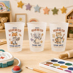Personalized Kids Career Frosted Cups, Dream Big Animal Cup, Custom Name Birthday Party Favor, Preschool Graduation Gift