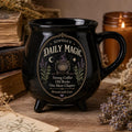 Personalized Cauldron Mug, Custom Daily Magic Witch Mug, Halloween Ceramic Coffee Cup, Gothic Book Lover Teacher Mom Gift