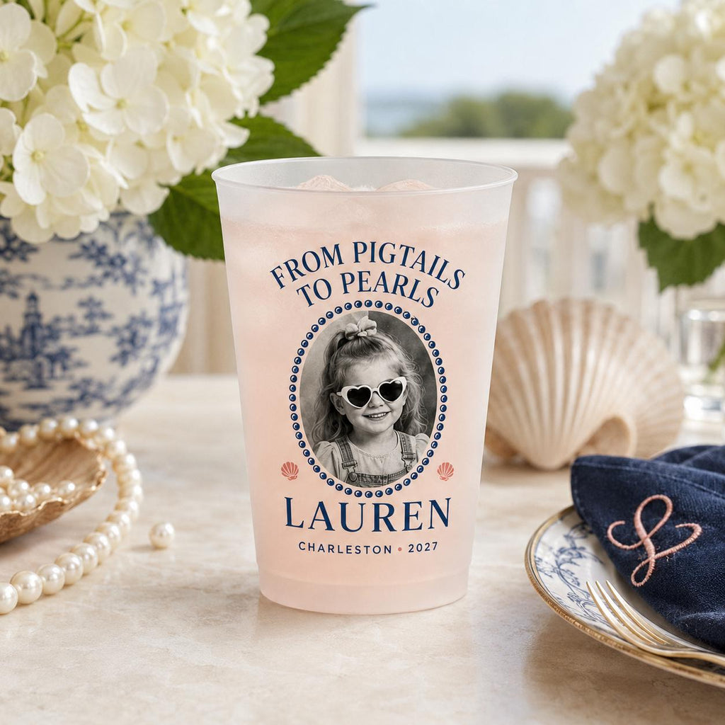 Personalized Bachelorette Frosted Cups, Custom Childhood Photo Bride Cups, Wedding Weekend Party Favors, Bridesmaid Drinkware